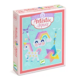   Mozaikkép készítés - Gyöngyből kép - Artistic aqua Rainbow - Djeco kreatív készlet