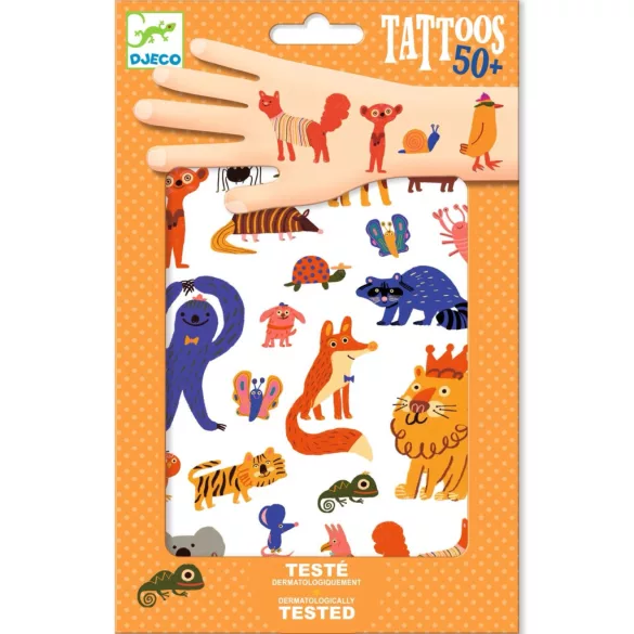 Djeco Tetováló matricák - Vicces állatok - Funny animals