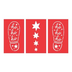 Mikulás lábnyom sablon - Karácsonyi dekoráció 3db