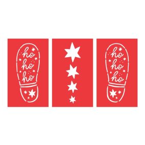 Mikulás lábnyom sablon - Karácsonyi dekoráció 3db