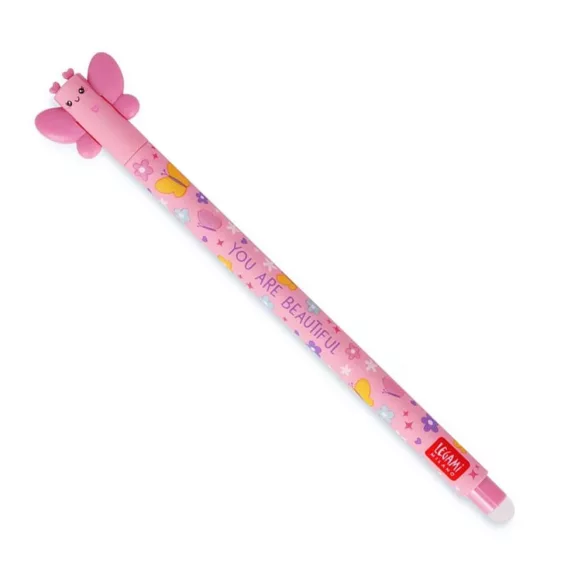 Legami zselés toll - radírozható - pillangó - pink tintával