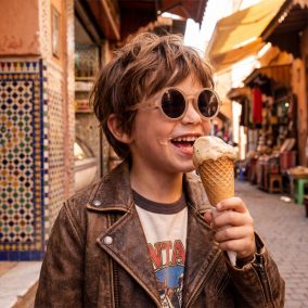   Olivio & Co polarizált napszemüveg 5-12 év - Round Sand Beige