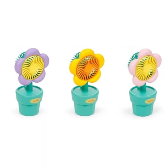 Mini Ventilátor - USB Töltős - Cserepes Virág