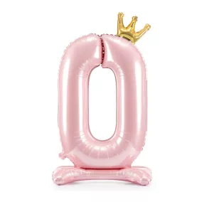 0-ás születésnapi szám álló fólia lufi - pink 84 cm