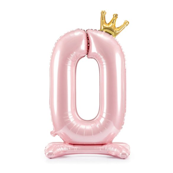 0-ás születésnapi szám álló fólia lufi - pink 84 cm