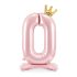 0-ás születésnapi szám álló fólia lufi - pink 84 cm