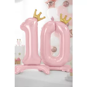 0-ás születésnapi szám álló fólia lufi - pink 84 cm