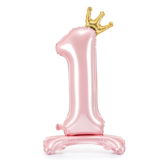1-es születésnapi szám álló fólia lufi - pink 84 cm