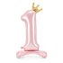 1-es születésnapi szám álló fólia lufi - pink 84 cm