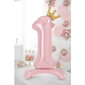 1-es születésnapi szám álló fólia lufi - pink 84 cm