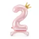 2-es születésnapi szám álló fólia lufi - pink 84 cm