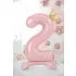 2-es születésnapi szám álló fólia lufi - pink 84 cm