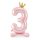 3-as születésnapi szám álló fólia lufi - pink 84 cm