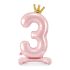 3-as születésnapi szám álló fólia lufi - pink 84 cm