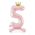 5-ös születésnapi szám álló fólia lufi - pink 84 cm