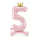 5-ös születésnapi szám álló fólia lufi - pink 84 cm