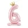 6-os születésnapi szám álló fólia lufi - pink 84 cm