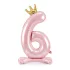 6-os születésnapi szám álló fólia lufi - pink 84 cm
