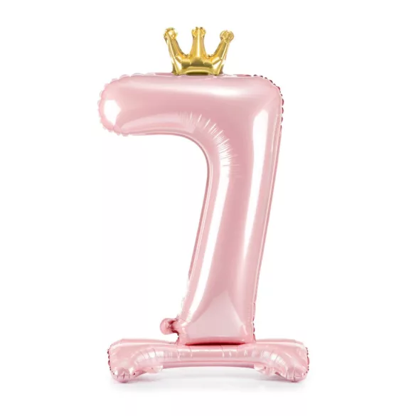 7-es születésnapi szám álló fólia lufi - pink 84 cm