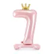 7-es születésnapi szám álló fólia lufi - pink 84 cm