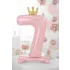 7-es születésnapi szám álló fólia lufi - pink 84 cm