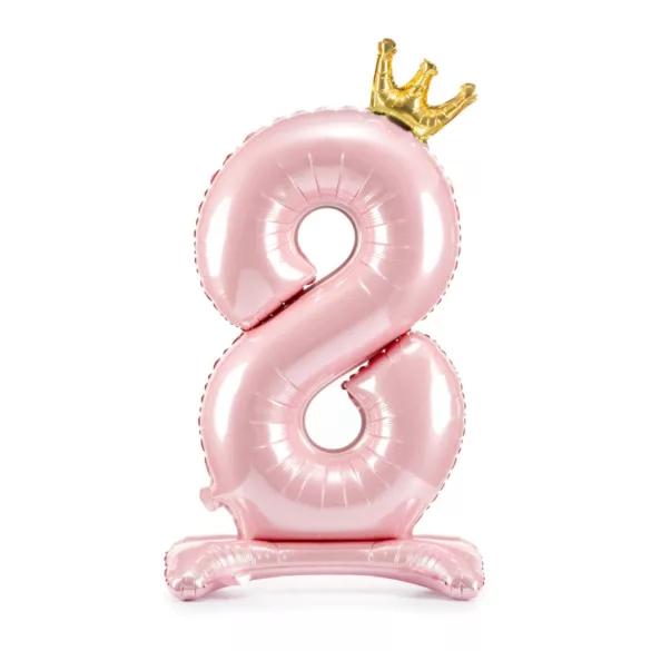 8-as születésnapi szám álló fólia lufi - pink 84 cm