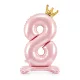 8-as születésnapi szám álló fólia lufi - pink 84 cm