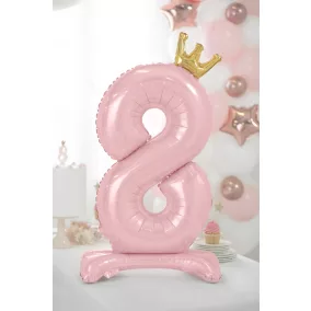 8-as születésnapi szám álló fólia lufi - pink 84 cm