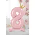 8-as születésnapi szám álló fólia lufi - pink 84 cm