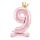 9-es születésnapi szám álló fólia lufi - pink 84 cm
