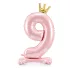 9-es születésnapi szám álló fólia lufi - pink 84 cm