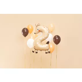 2-es születésnapi szám fólia lufi - őzike - 88 cm