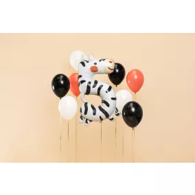 5-ös születésnapi szám fólia lufi - zebra - 81 cm