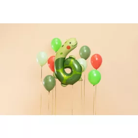 6-os születésnapi szám fólia lufi - teknős - 86 cm