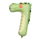 7-es születésnapi szám fólia lufi - krokodil - 73 cm