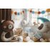 Macis csörgő fólia lufi 61x88 cm - Teddy Bear Party