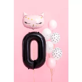 0-ás születésnapi szám fólia lufi - fekete 86 cm