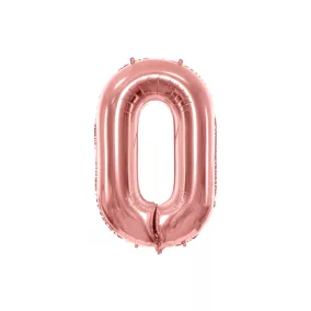 0-ás születésnapi szám fólia lufi - rose gold 86 cm