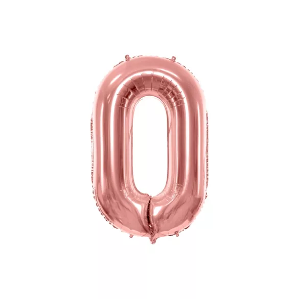 0-ás születésnapi szám fólia lufi - rose gold 86 cm