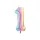 1-es születésnapi szám fólia lufi - Pastel Rainbow 86 cm