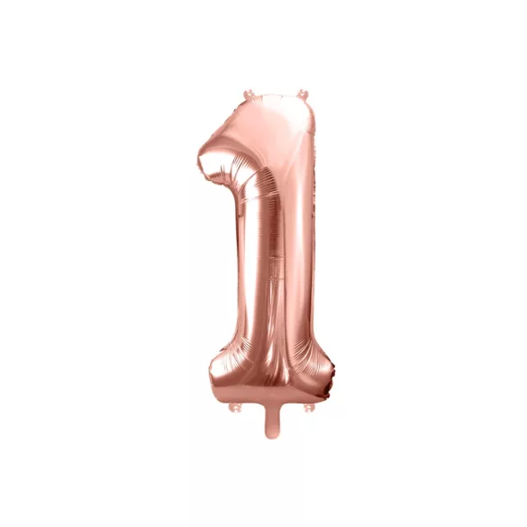 1-es születésnapi szám fólia lufi - rose gold 86 cm