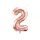 2-es születésnapi szám fólia lufi - rose gold 86 cm