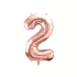 2-es születésnapi szám fólia lufi - rose gold 86 cm