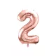2-es születésnapi szám fólia lufi - rose gold 86 cm