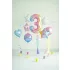 3-as születésnapi szám fólia lufi - Pastel Rainbow 86 cm
