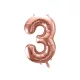 3-as születésnapi szám fólia lufi - rose gold 86 cm