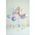 4-es születésnapi szám fólia lufi - Pastel Rainbow 86 cm