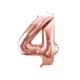 4-es születésnapi szám fólia lufi - rose gold 86 cm