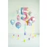 5-ös születésnapi szám fólia lufi - Pastel Rainbow 86 cm