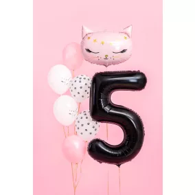 5-ös születésnapi szám fólia lufi - fekete 86 cm
